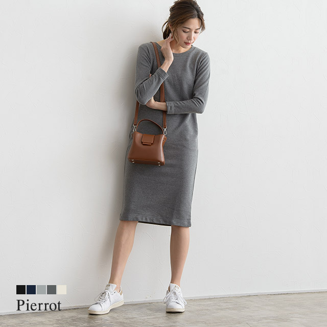 Iラインスウェットワンピース マキシ 9分袖 長袖 スウェットワンピース 品番 Prtw Pierrot ピエロ のレディースファッション通販 Shoplist ショップリスト