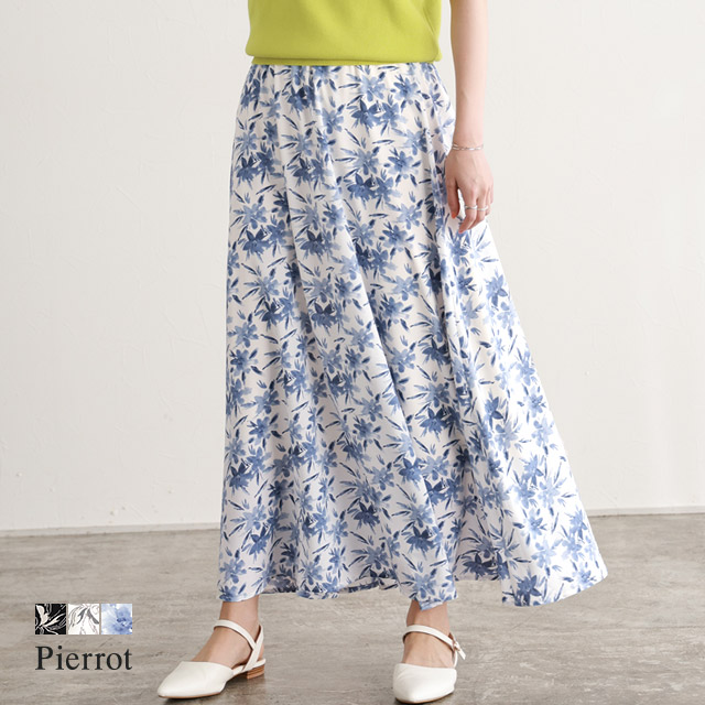 選べる花柄ギャザースカート 花柄 ギャザー[品番：PRTW0004116  