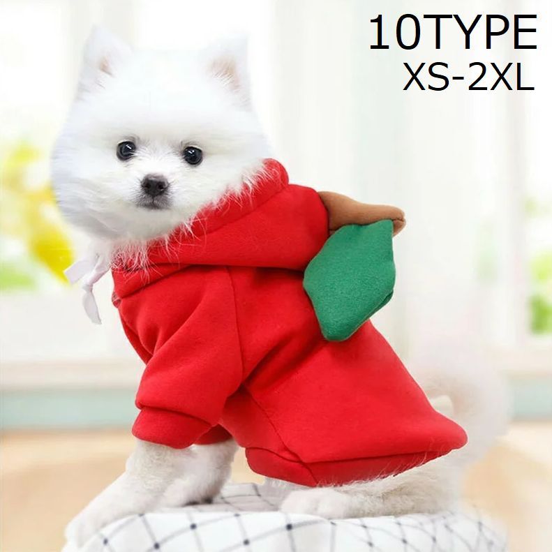犬　洋服　ペット　XSサイズ　ニット　袖なし　トナカイ　赤　黒　チェック