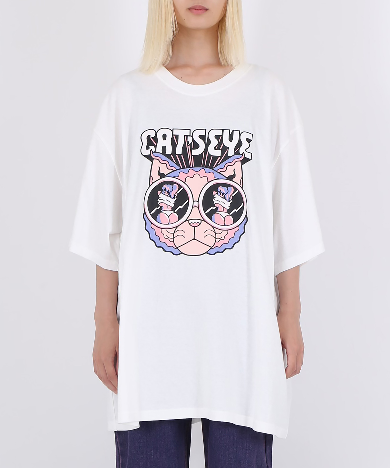 CAT’S_EYEビッグTシャツ[品番：PNYW0004432]｜PUNYUS  （プニュズ）のレディースファッション通販｜SHOPLIST（ショップリスト）