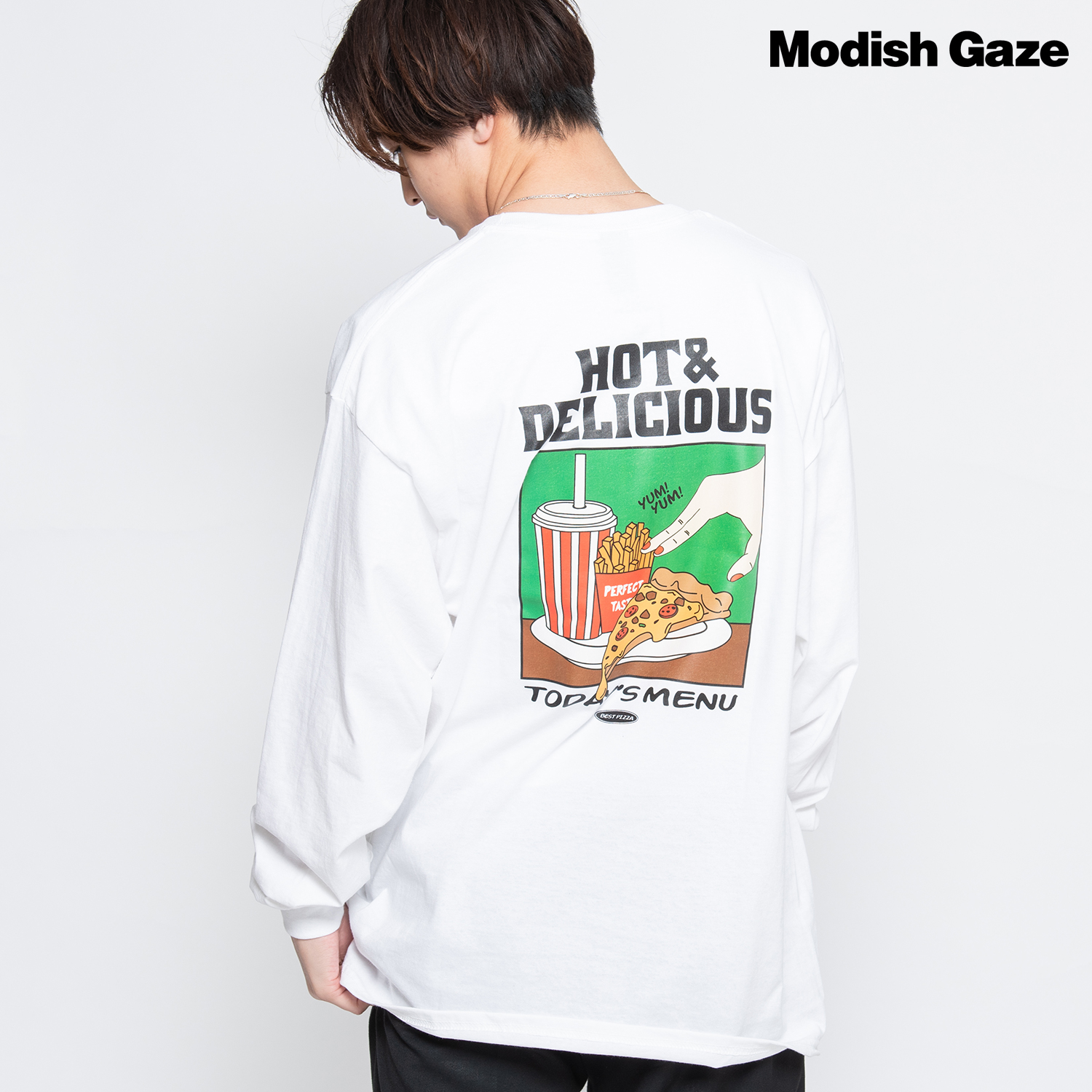 ビッグシルエット 6ozコットン ピザイラスト ロンt 品番 Radm Modish Gaze モディッシュガゼ のメンズファッション通販 Shoplist ショップリスト