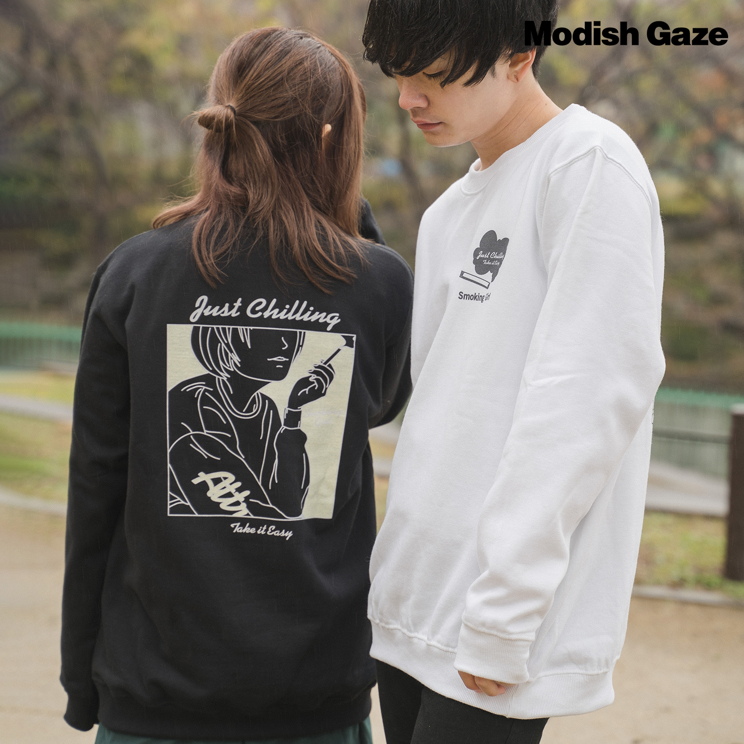 8 4oz 線画タバコガールイラスト スウェットトレーナー 品番 Radm Modish Gaze モディッシュガゼ のメンズファッション通販 Shoplist ショップリスト