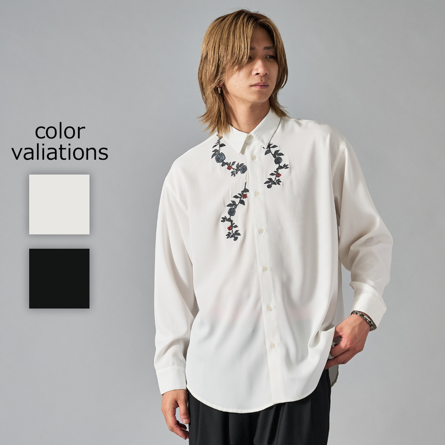 フラワー刺繍シャツ[品番：LEVM0009293]｜REGIEVO（レジエボ）のメンズファッション通販｜SHOPLIST（ショップリスト）