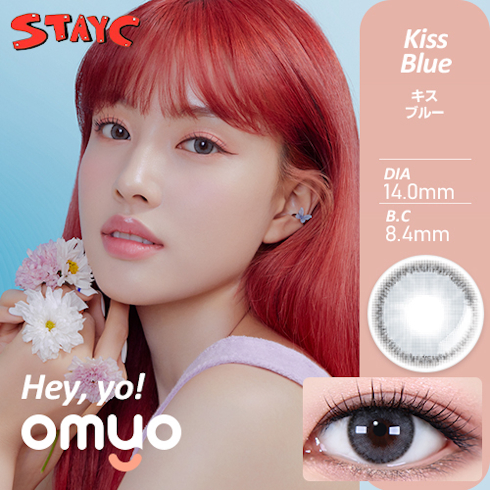 OMYO オ・マイ・オ 1month OMYO Hey,Yo! KISS BLUE)韓国カラコン[品番