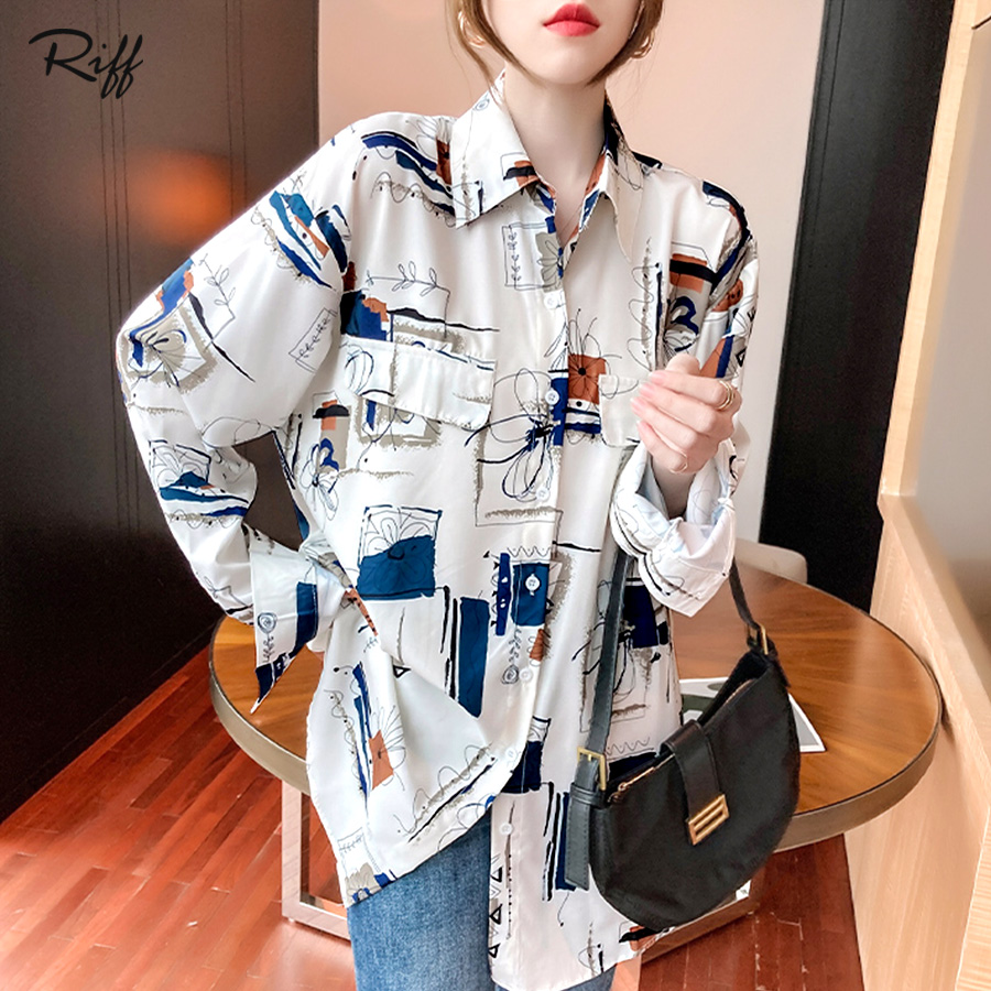 存在感のある総柄プリント 柄シャツ  レトロ[品番：NETW0001304]｜Riff（リフ）のレディースファッション通販｜SHOPLIST（ショップリスト）