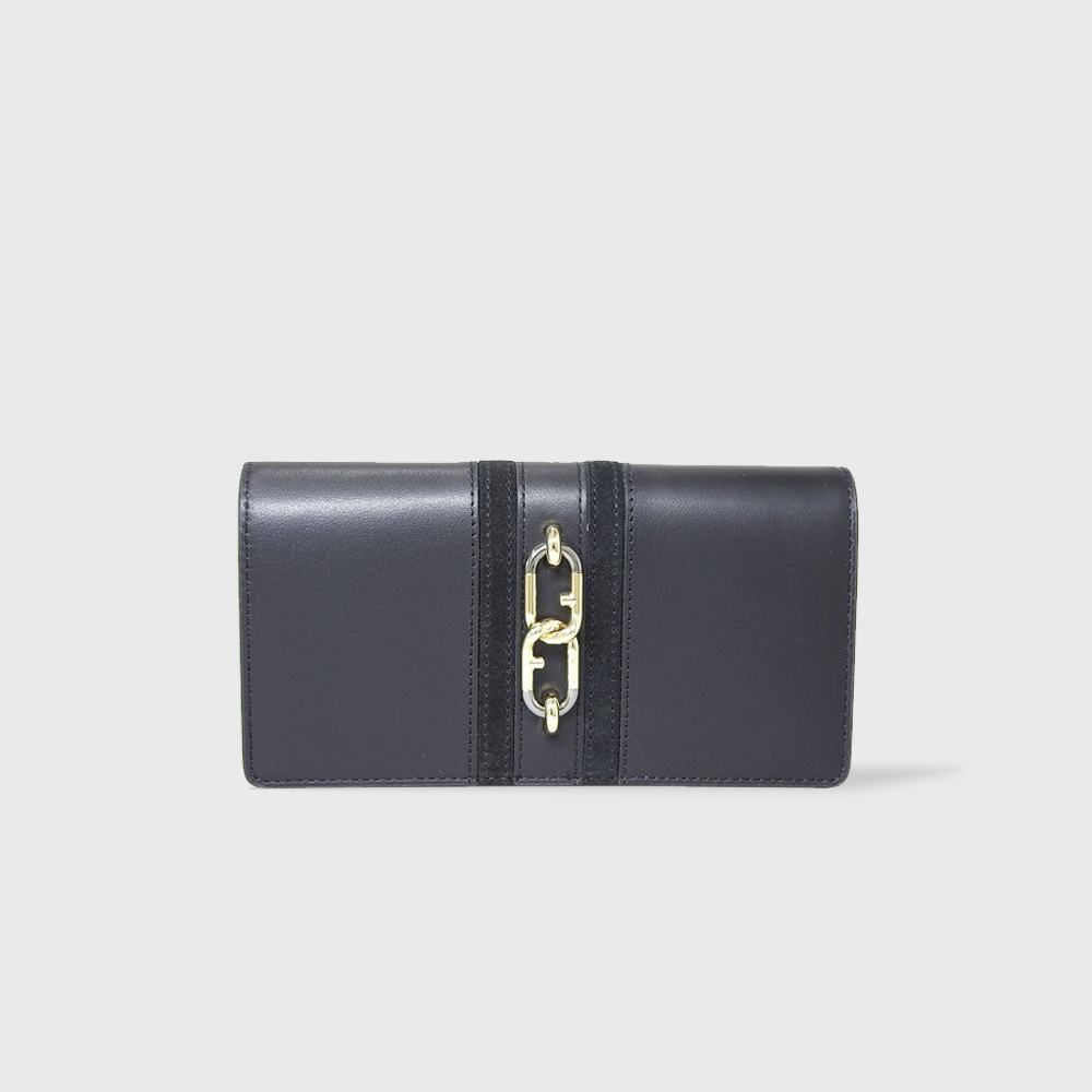 FURLA フルラ 黒 革×スエードコンビハンドバッグ 美品 （フルラ トート 