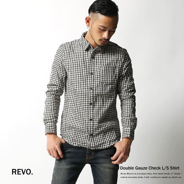 コットンダブルガーゼギンガムチェック長袖シャツ メンズ チェック柄 品番 Oe Rocky Monroe ロッキーモンロー のメンズ ファッション通販 Shoplist ショップリスト