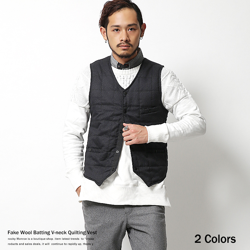 中綿ベスト メンズ 無地 品番 Oe Rocky Monroe ロッキーモンロー のメンズ ファッション通販 Shoplist ショップリスト