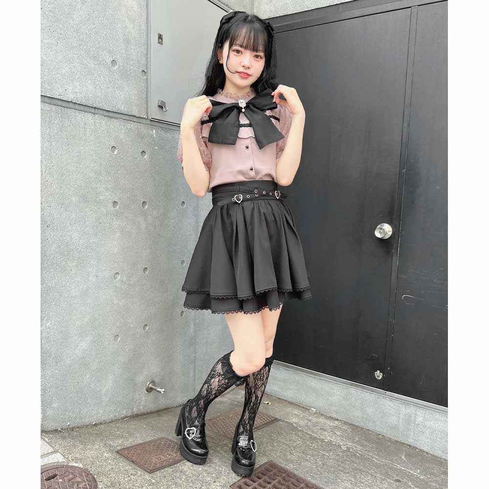ロジータ ROJITA ハートクロスベルト2段フレアスカート （ブラック） -靴＆ファッション通販 ロコンド〜自宅で試着、気軽に返品