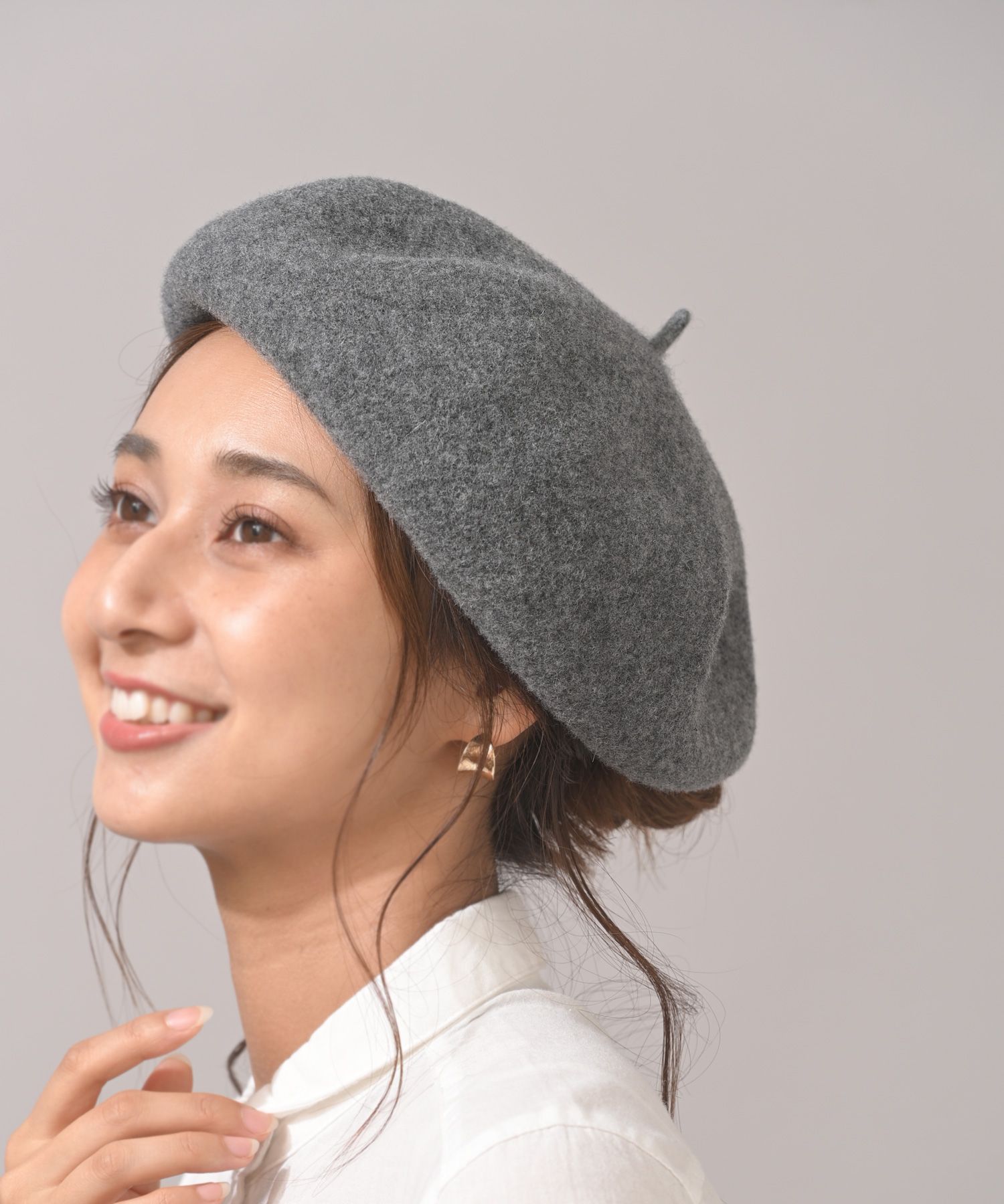 美品 ベレー帽 サイズFREE ウール素材 - ハンチング