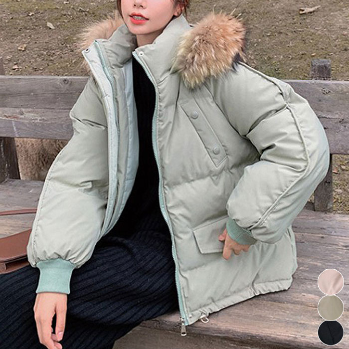 フリースジャケット　Sサイズ　韓国風レディース冬用毛皮フードジャケット - 2