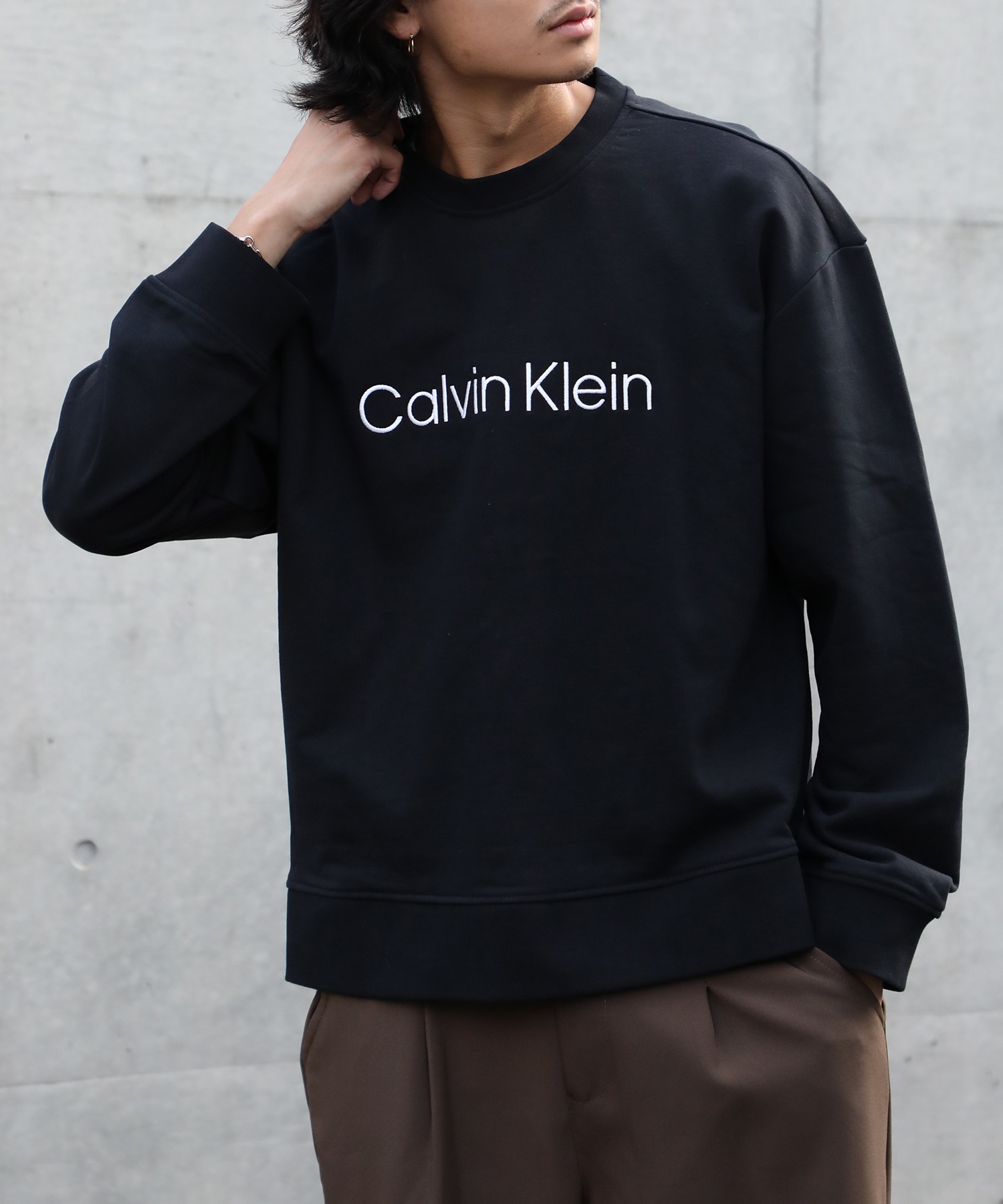 Calvin Kleinロゴ刺繍スウェットクルーネック 40HM230[品番