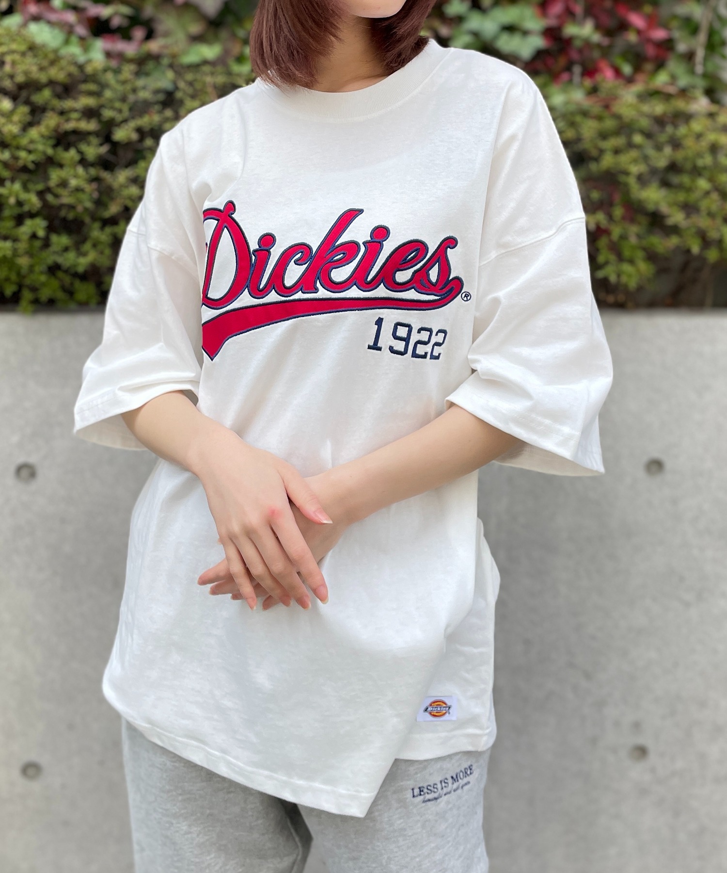 グリーン】【Dickies】天竺カレッジアップリケ半そでTシャツ 3278-5432