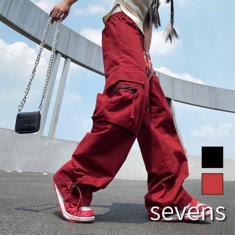 裾ベルトカーゴパンツ 韓国 ストリート レディース ルーズ  ワイドパンツ[品番：ATYW0002111]｜sevens（セブンズ）のレディースファッション通販｜SHOPLIST（ショップリスト）
