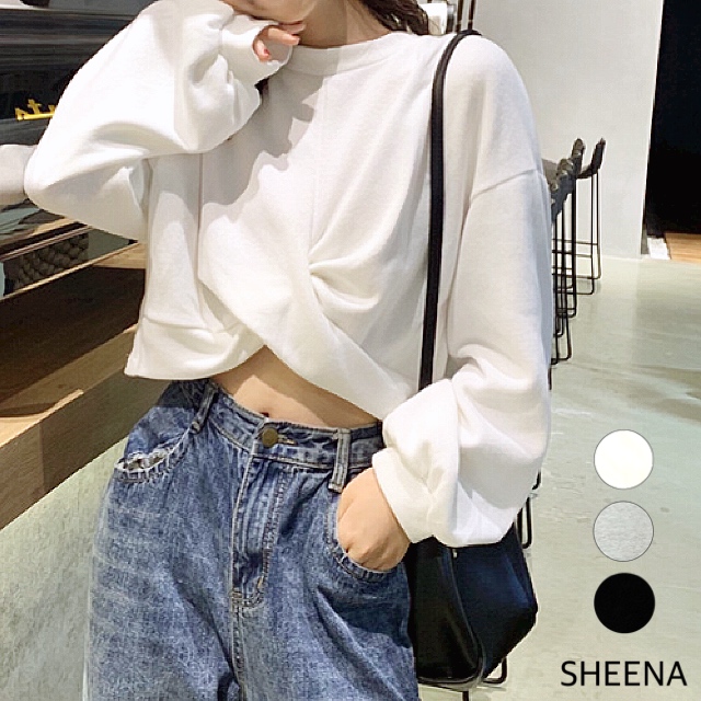 フロントツイストショートトップス 秋 冬[品番：SHNW0006020]｜SHEENA  （シーナ）のレディースファッション通販｜SHOPLIST（ショップリスト）