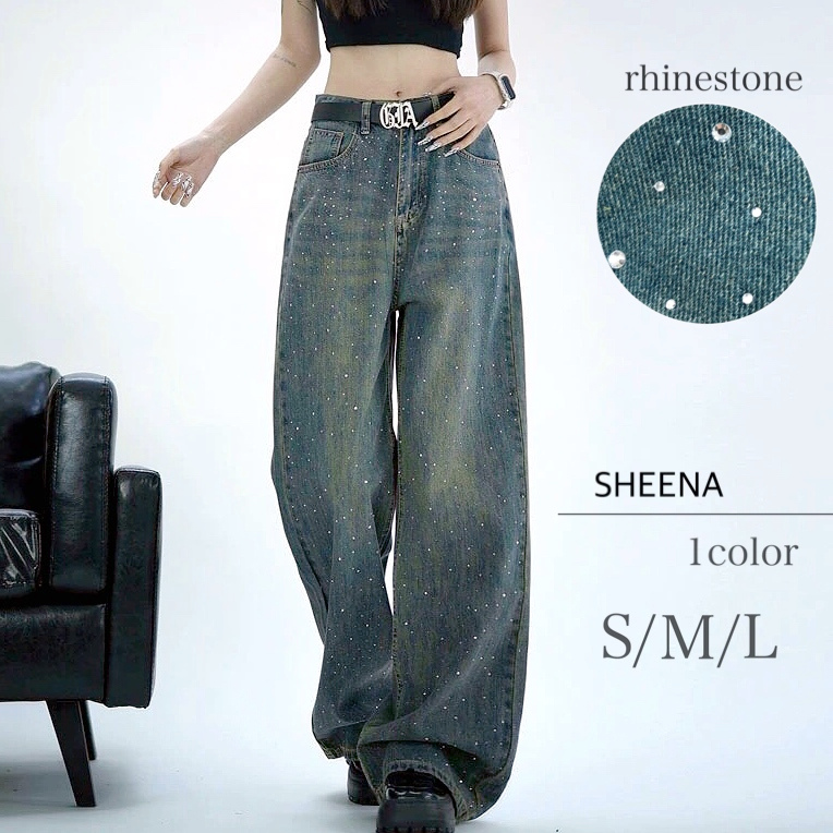 ラインストーンデニムパンツ 春 夏[品番：SHNW0010965]｜SHEENA  （シーナ）のレディースファッション通販｜SHOPLIST（ショップリスト）