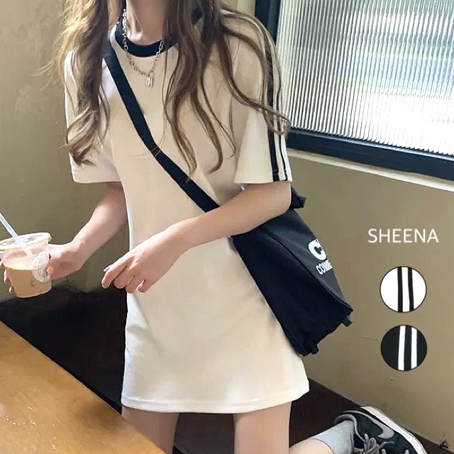 ラインスリーブＴシャツミニワンピース 春 夏[品番：SHNW0009617]｜SHEENA （シーナ）のレディース ファッション通販｜SHOPLIST（ショップリスト）