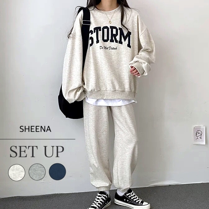 ロゴトレーナー×スウェットパンツ 2点SET 春[品番：SHNW0010643]｜SHEENA  （シーナ）のレディースファッション通販｜SHOPLIST（ショップリスト）