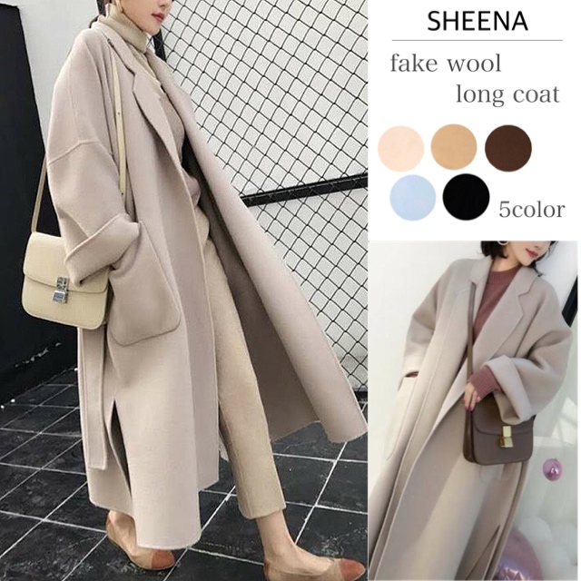 共紐付きフェイクウールゆったりロングコート 秋 冬[品番：SHNW0002360]｜SHEENA （シーナ）のレディース ファッション通販｜SHOPLIST（ショップリスト）