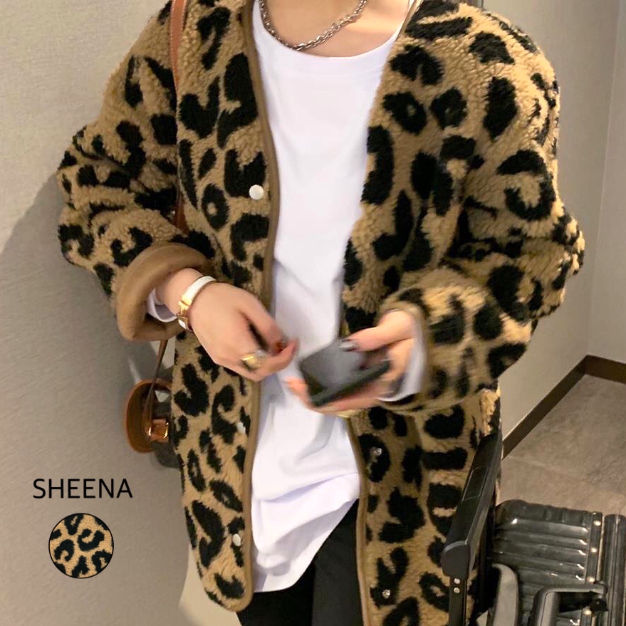 レオパード柄ノーカラーボアブルゾン 秋 冬[品番：SHNW0011790]｜SHEENA  （シーナ）のレディースファッション通販｜SHOPLIST（ショップリスト）