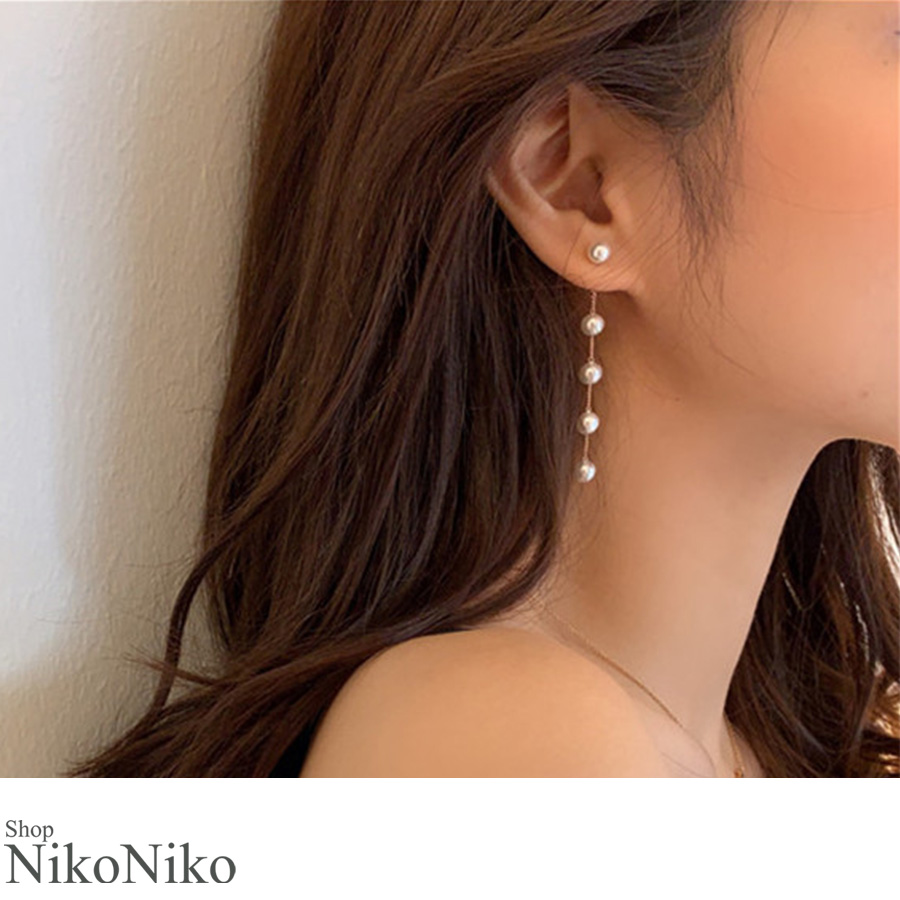 5連パールピアス ピアス パール[品番：MG000007607]｜ShopNikoNiko 