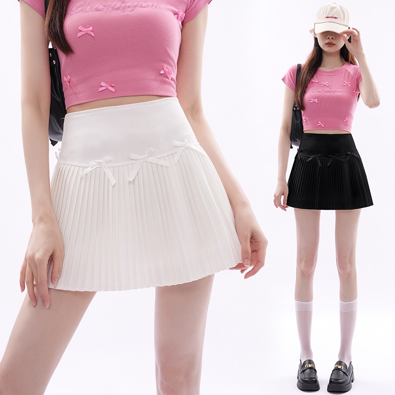 SHOPLIST限定】2024年夏の新作。リボン付きプリーツスカート[品番 