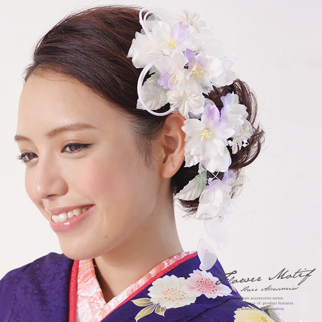 成人式 振袖向け 髪飾り 白 お花 ロングタイプ 2個セット 品番 Sbew Soubien ソウビエン のレディースファッション通販 Shoplist ショップリスト