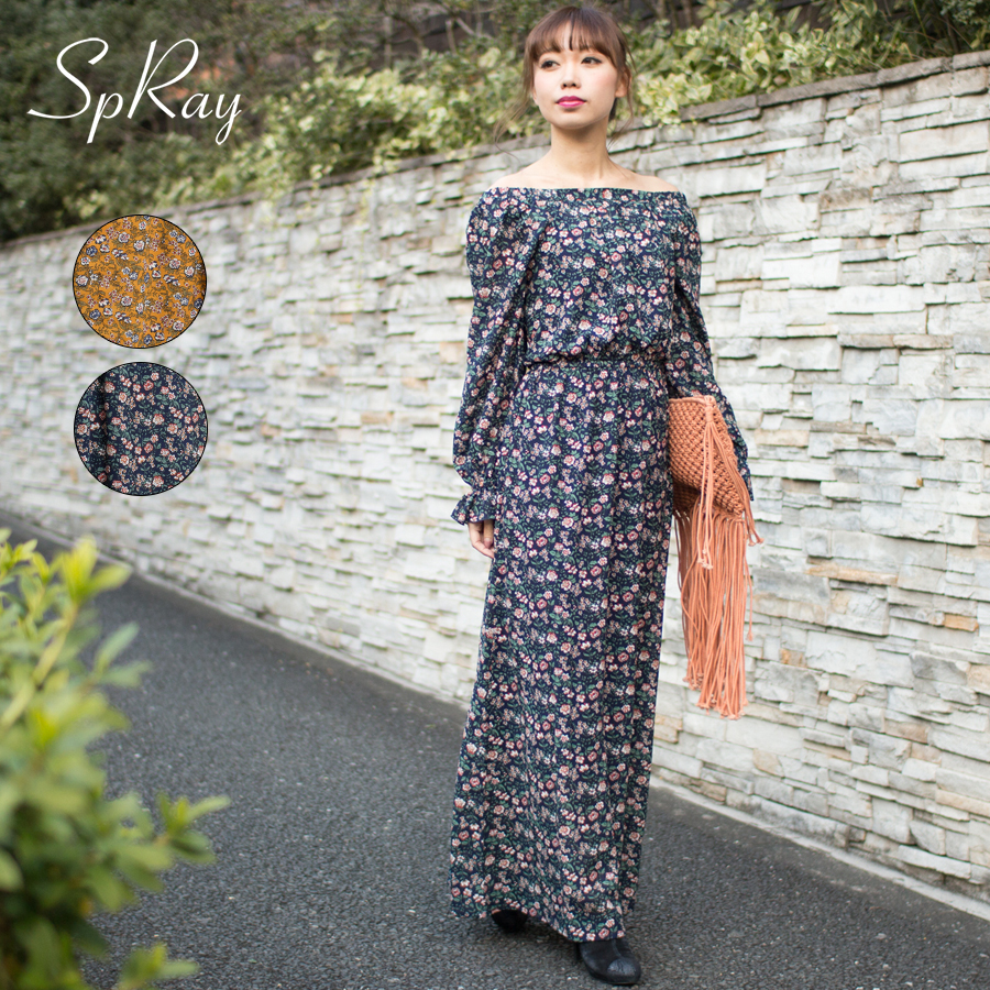 花柄オフショルロングワンピース[品番：SPRW0002288]｜SpRay（スプレイ）のレディースファッション通販｜SHOPLIST（ショップリスト）