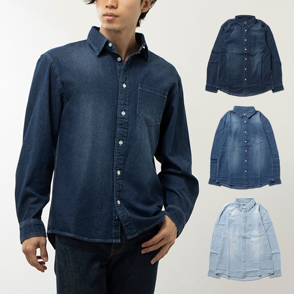 デニムシャツ ダンガリーシャツ 長袖[品番：XV000020021]｜Style Block  MEN（スタイルブロックメン）のメンズファッション通販｜SHOPLIST（ショップリスト）