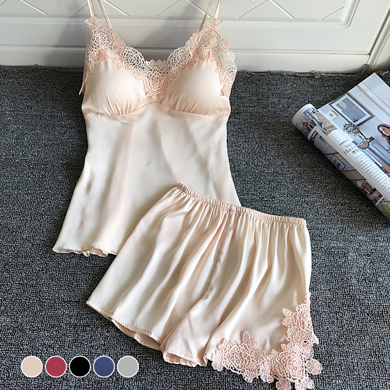 セクシーな レース キャミソール ショートパンツ セットアップ レディース ルームウェア 花柄キャミソール パジャマ 可愛い 上下セット ショート丈 部屋着 2点セット 快適 夏 お洒落 花柄レース ホワイト ストア