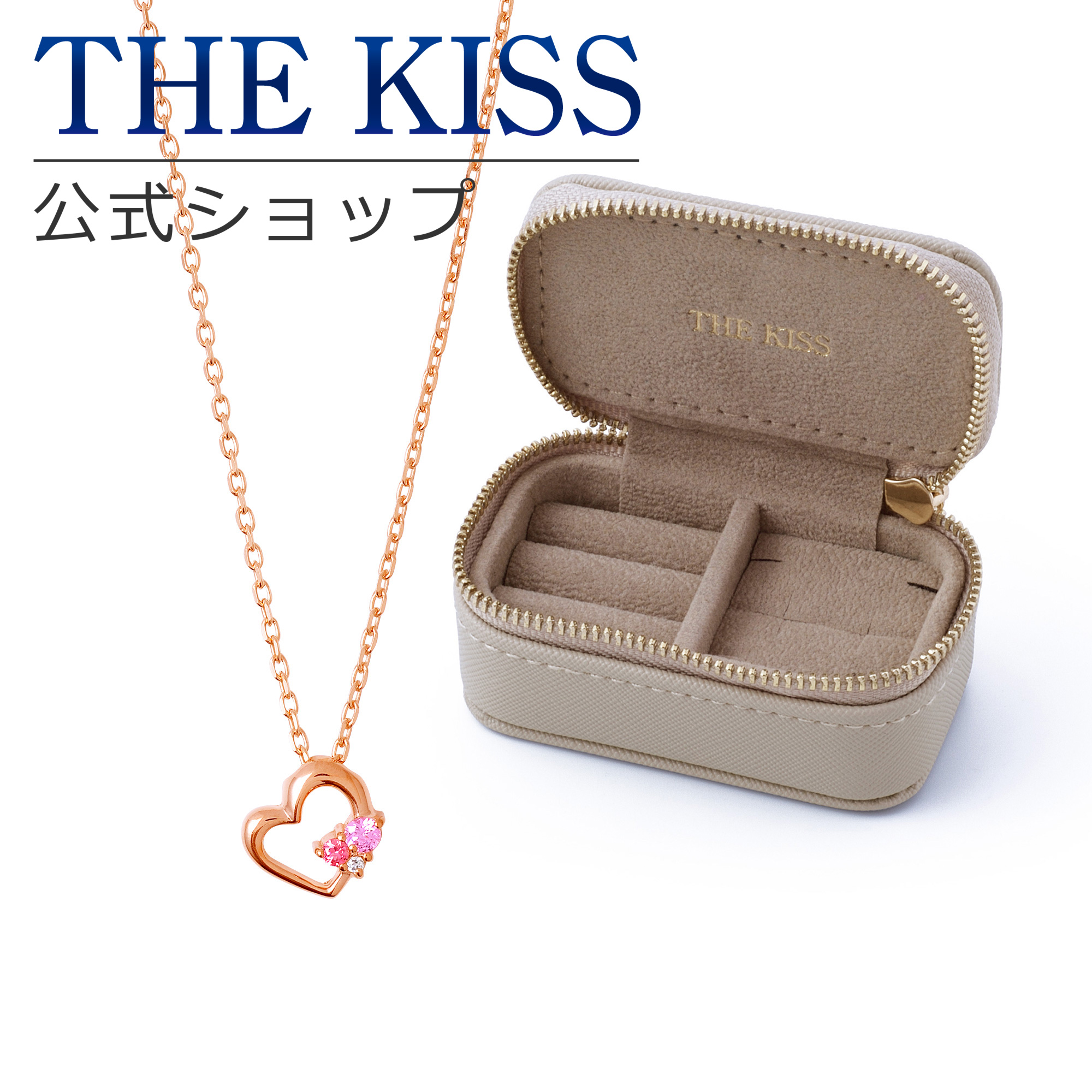 美品☆THE KISS (ザ キッス)ピンク ゴールド ピアス(ハートカット