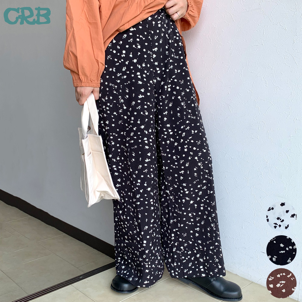 クロ】花柄ワイドパンツ[品番：NHGW0002800]｜non-hedge  （ノンヘッジ）のレディースファッション通販｜SHOPLIST（ショップリスト）
