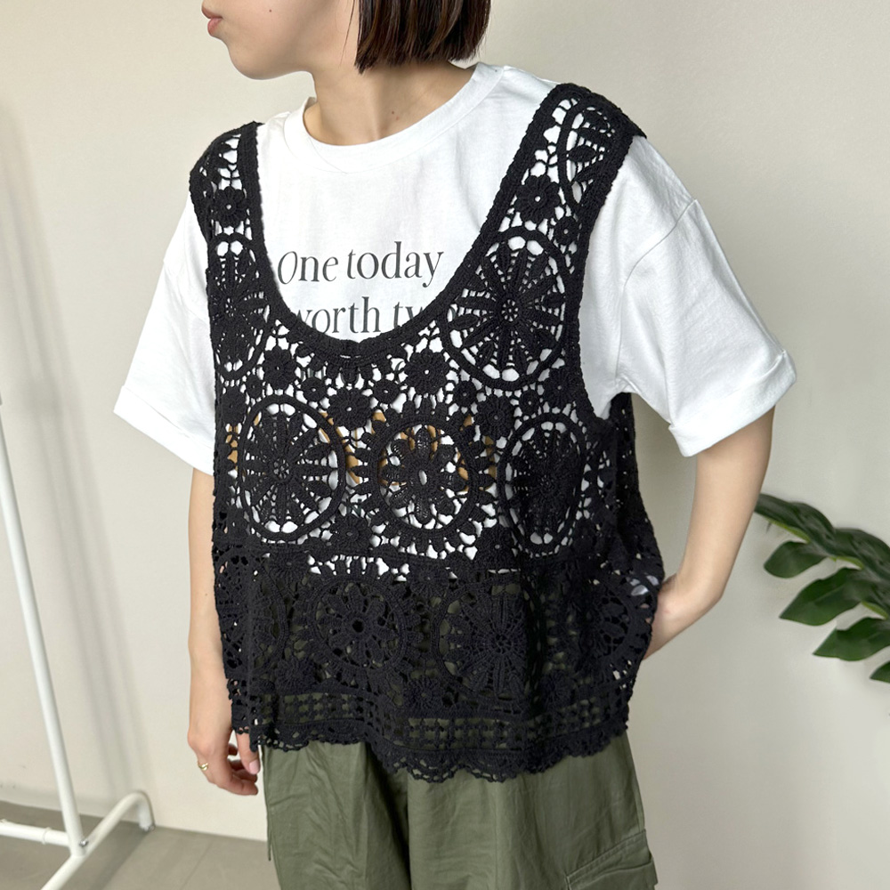 クロシェレースベスト[品番：NHGW0003645]｜non-hedge （ノンヘッジ）のレディースファッション通販｜SHOPLIST（ショップリスト）