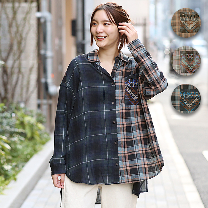 期間限定３０％ＯＦＦ！ ◇TITICACA チチカカ ロングシャツ チェック