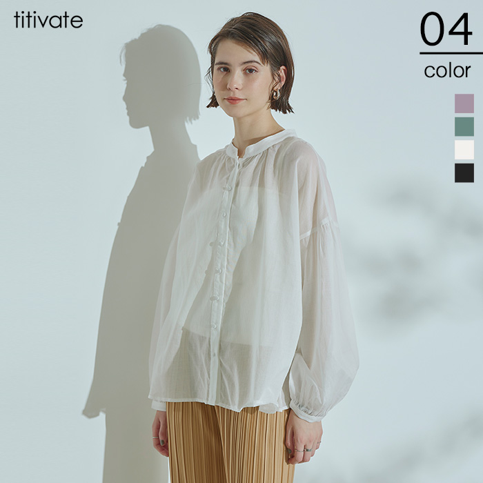 爆買い新作 Titivate ティティベート ティティベイト マルチカラーブラウス シアー Www Anavara Com