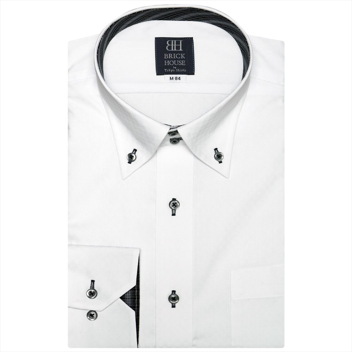 ワイシャツ メンズ 長袖 父の日 メール便送料無料 カッターシャツ ドゥエボットーニ 白 Yシャツ 形態安定 O 