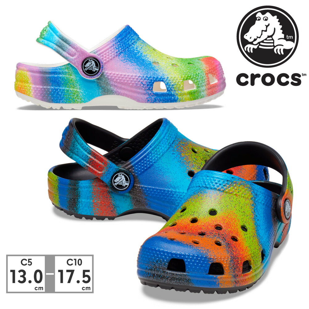 0C4_ブラック/マルチ】crocs TODDLERS' CLASSIC SPRAY DYE  CLOG[品番：TRYW0002158]｜つるや（ツルヤ）のレディースファッション通販｜SHOPLIST（ショップリスト）