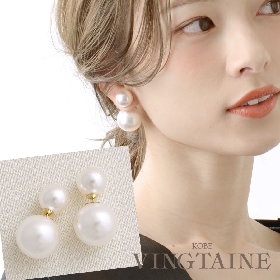 パールキャッチピアス 14mm×20mm 大粒[品番：VTNA0003466]｜神戸