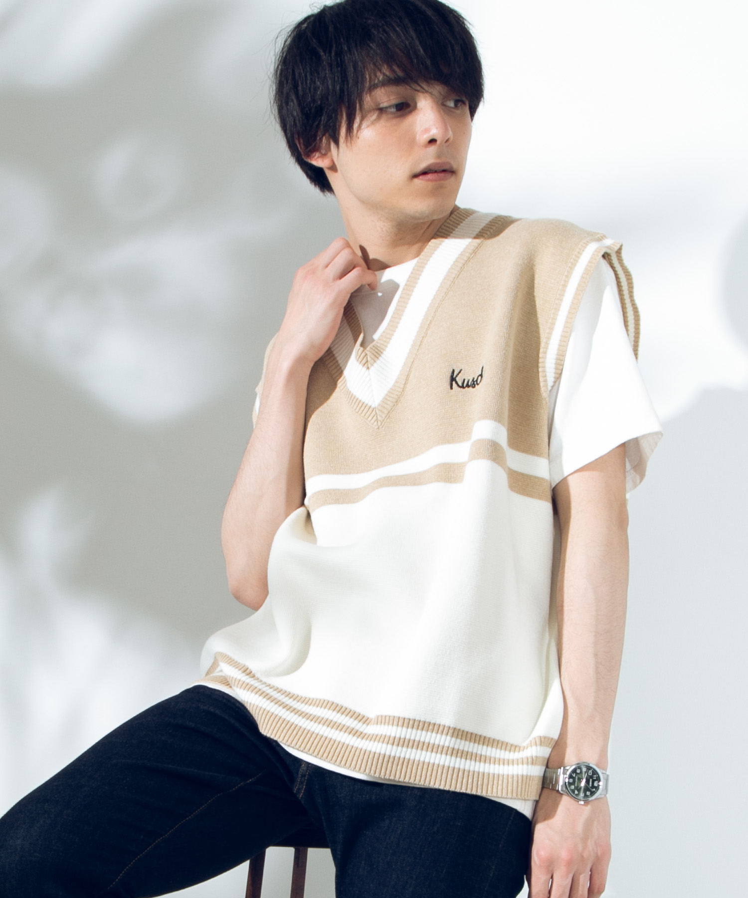 ミラノリブニットベスト BR19SM04-M024[品番：WG010038007]｜WEGO【MEN 