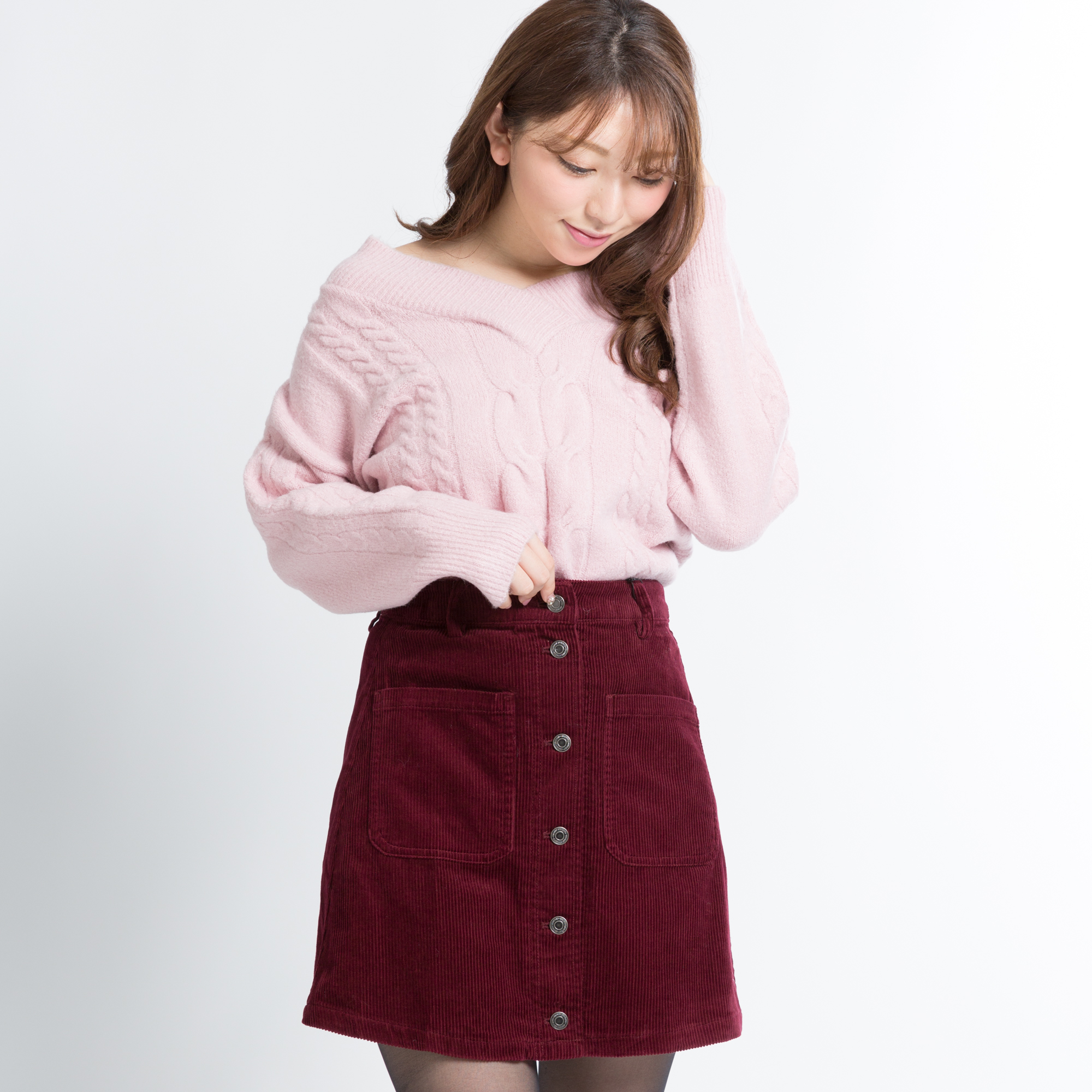 前ボタンコーデュロイミニスカート  BS17WN11-L011[品番：WG010023889]｜WEGO【WOMEN】（ウィゴー）のレディースファッション通販｜SHOPLIST（ショップリスト）