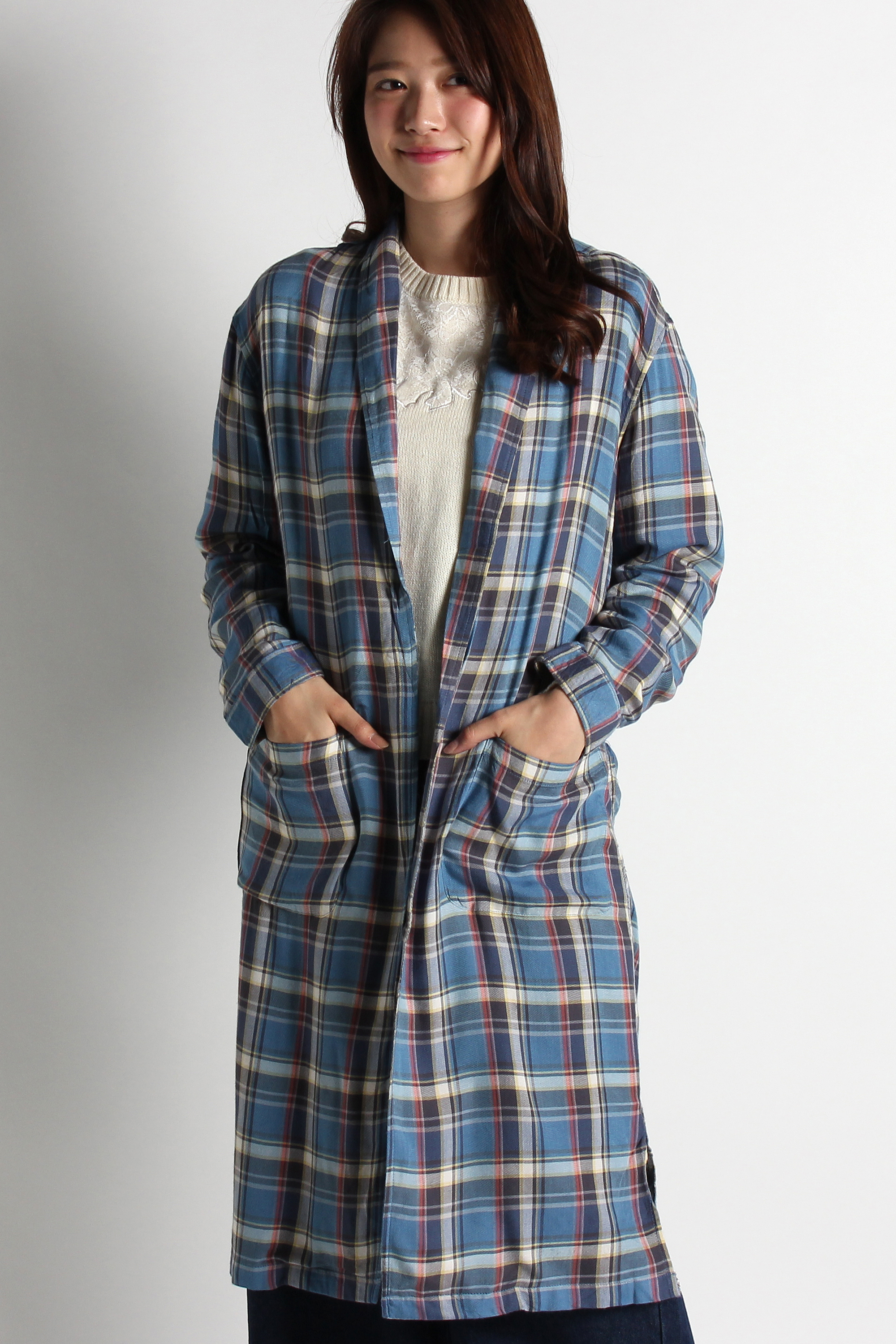 レーヨン チェック ガウン Flannel Gown Coat #