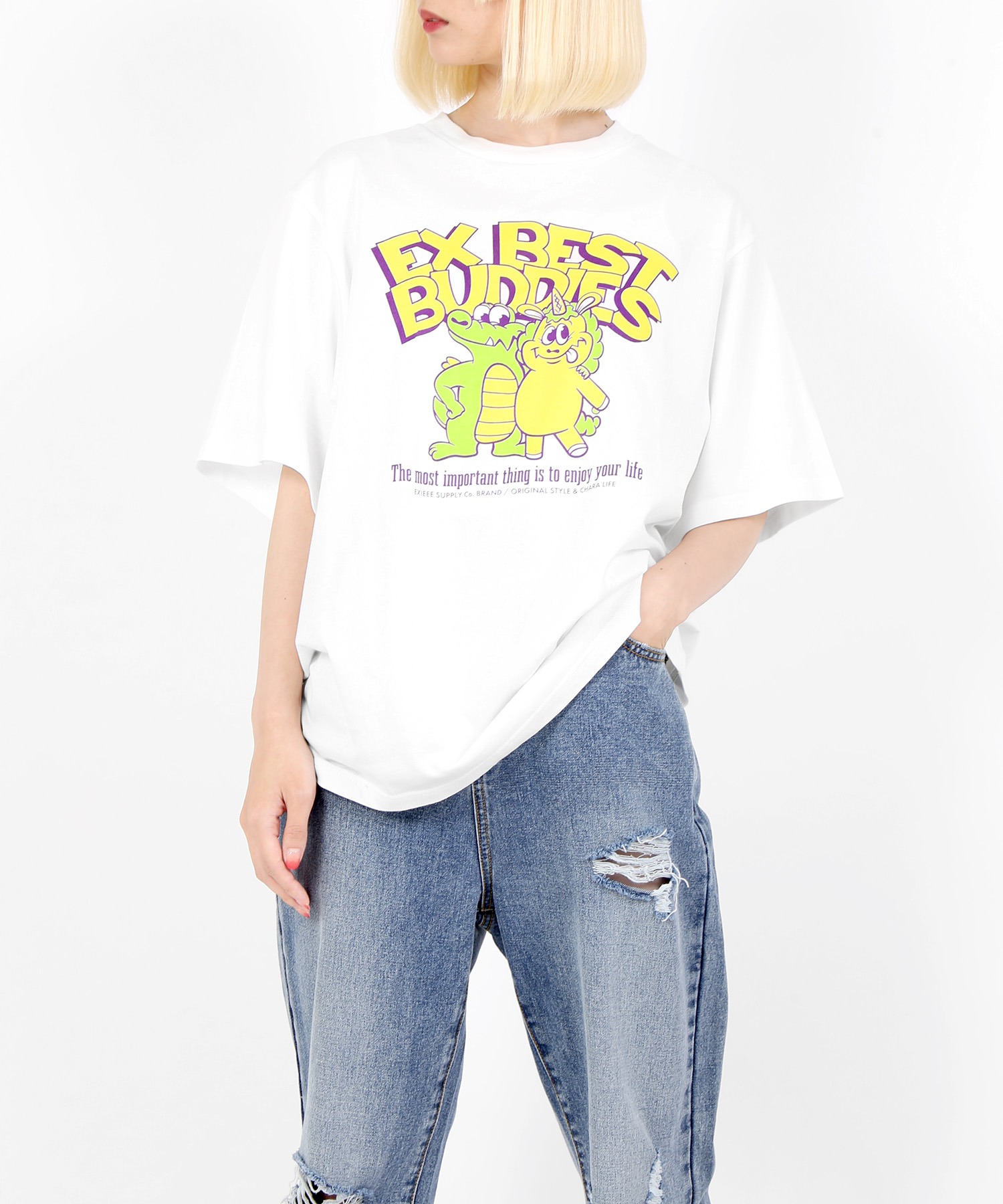 キャラクターロゴTシャツ EXIEEE  イグジー[品番：WG010085313]｜WEGO【WOMEN】（ウィゴー）のレディースファッション通販｜SHOPLIST（ショップリスト）