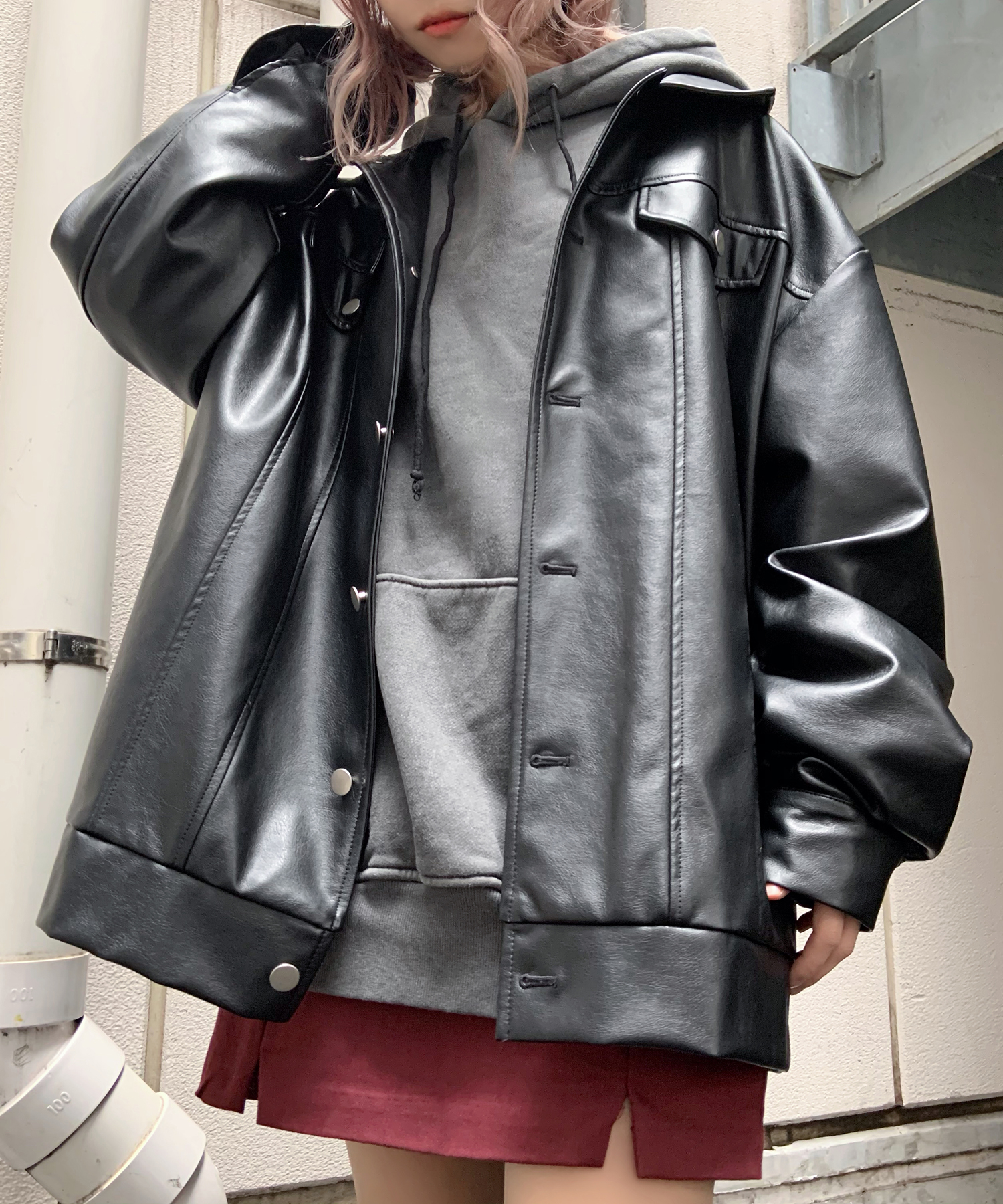 フェイクレザーオーバージャケット 韓国 韓国ファッション[品番：WG010085489]｜WEGO【WOMEN】（ウィゴー ）のレディースファッション通販｜SHOPLIST（ショップリスト）