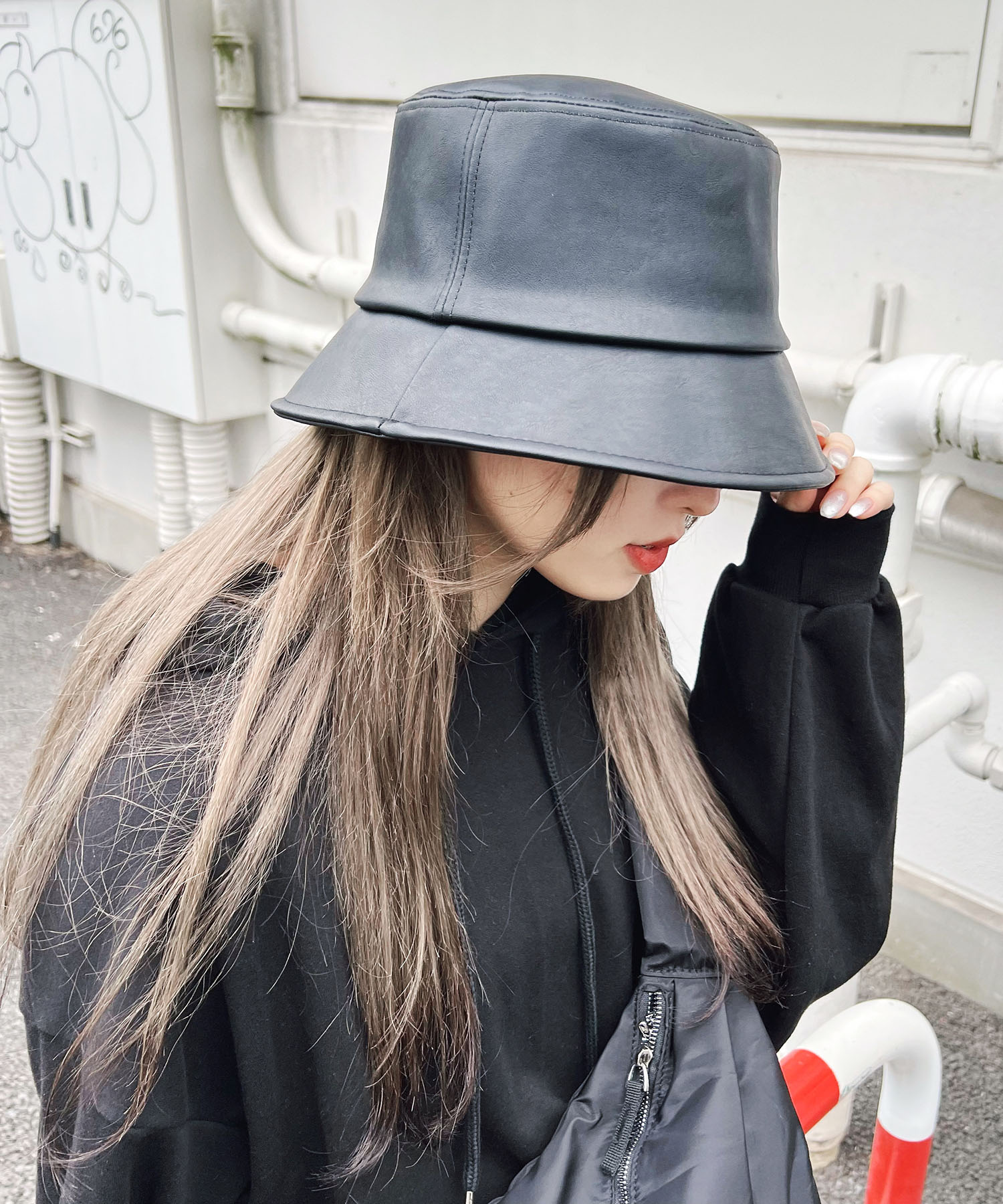 定休日以外毎日出荷中] バケットハット 市松模様 帽子 ハット ダンス ストリート 韓国
