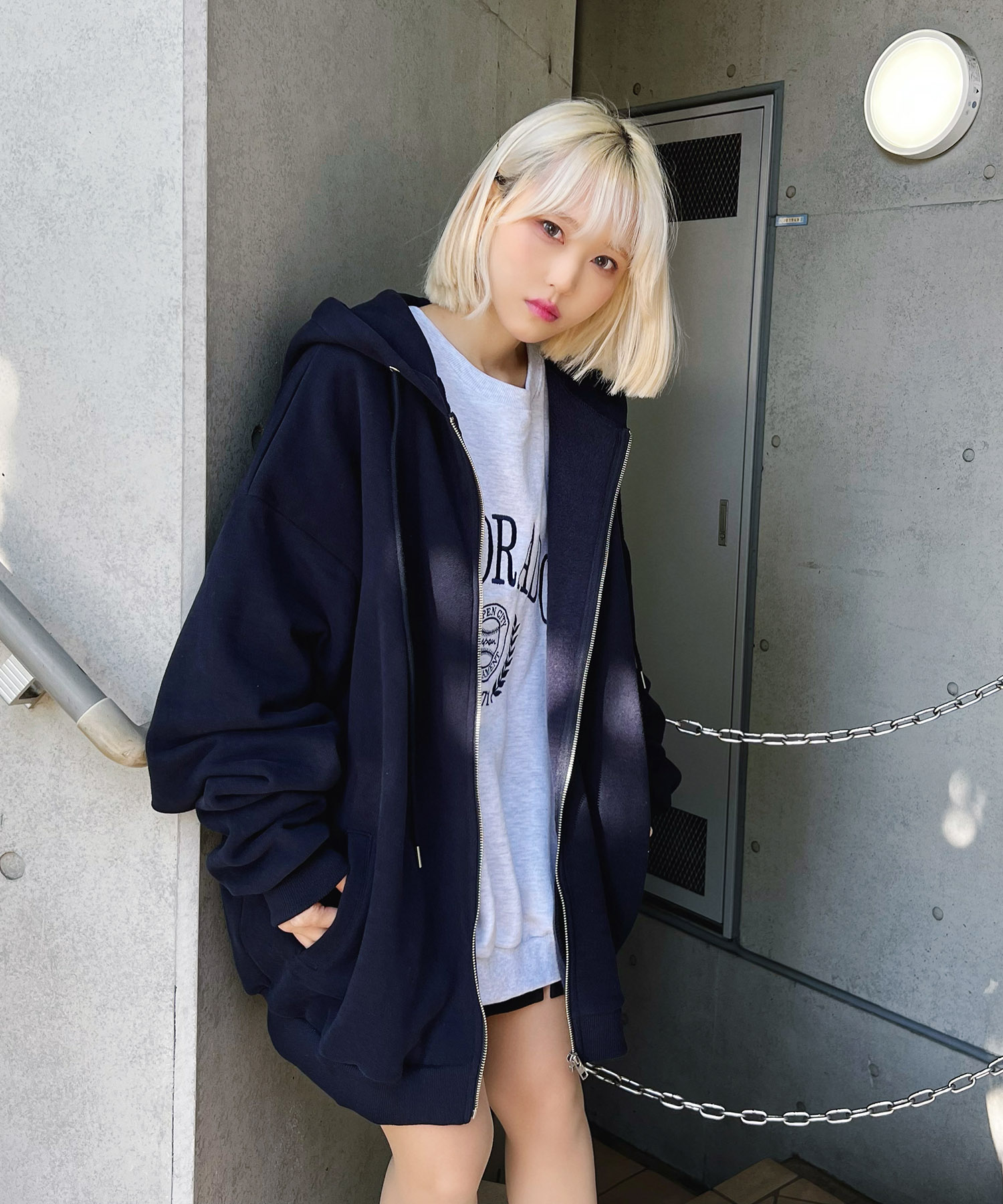 裏起毛ビッグZIPパーカー 韓国  韓国ファッション[品番：WG010086535]｜WEGO【WOMEN】（ウィゴー）のレディースファッション通販｜SHOPLIST（ショップリスト）