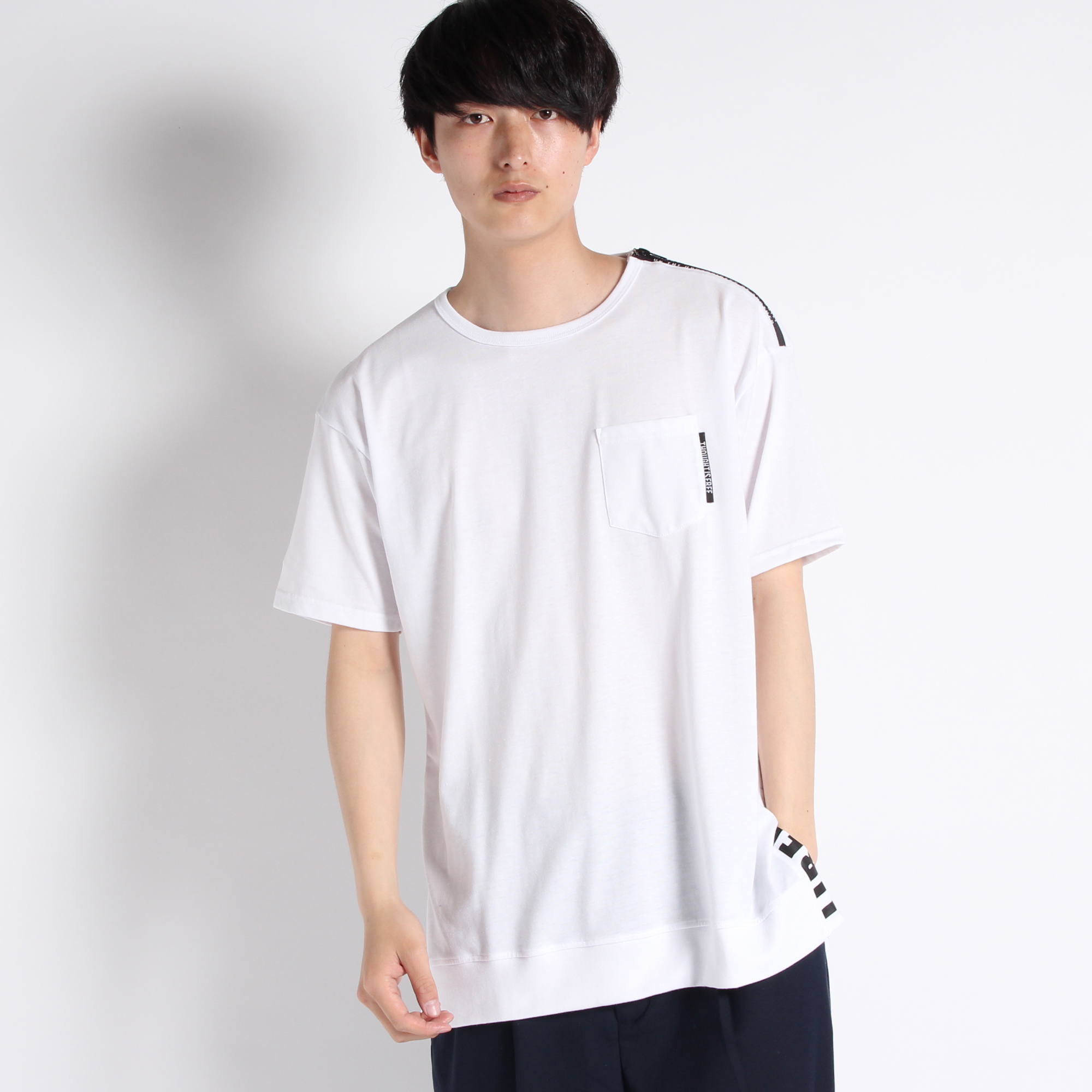 肩ZIPメガスリッドTシャツ[品番：WG010019305]｜WEGO【MEN】（ウィゴー