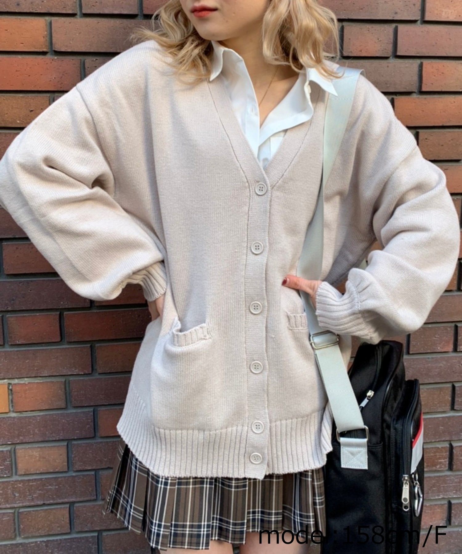 スクールニットカーディガン 制服カーディガン  オーバーサイズ[品番：WG010078731]｜WEGO【WOMEN】（ウィゴー）のレディースファッション通販｜SHOPLIST（ショップリスト）