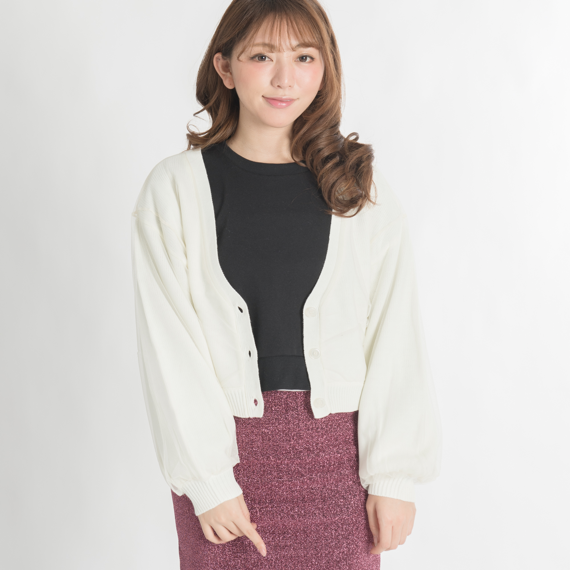 【WC】チュールドッキングカーディガン[品番：WG010023395]｜WEGO【WOMEN】（ウィゴー）のレディースファッション通販｜SHOPLIST（ショップリスト）