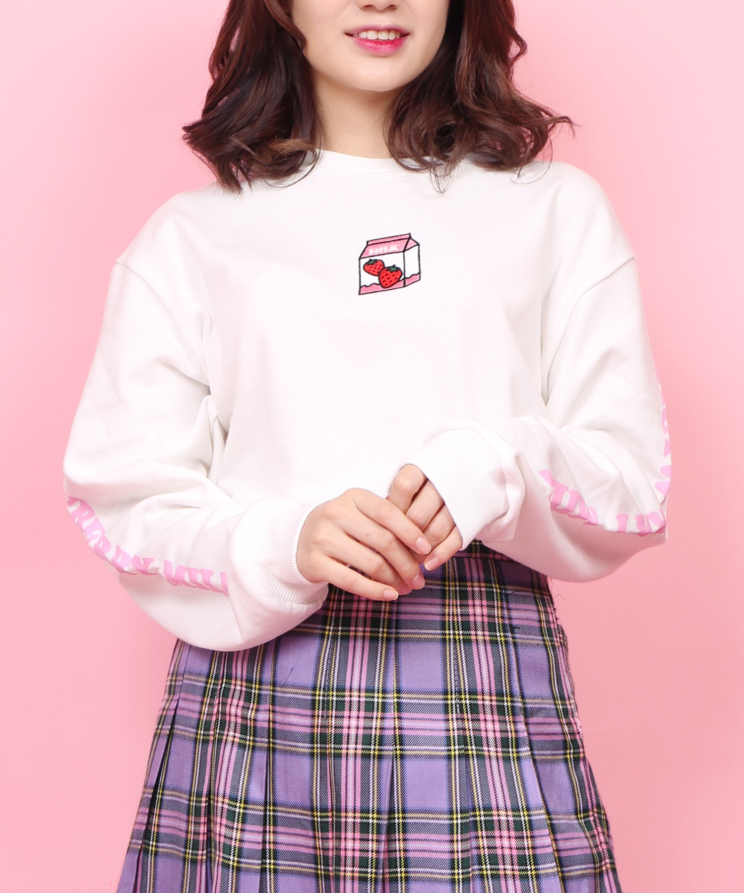 【WC】イチゴミルクロゴスウェット(トレーナー)[品番：WG010070528]｜WEGO【WOMEN】（ウィゴー）のレディースファッション通販｜SHOPLIST（ショップリスト）