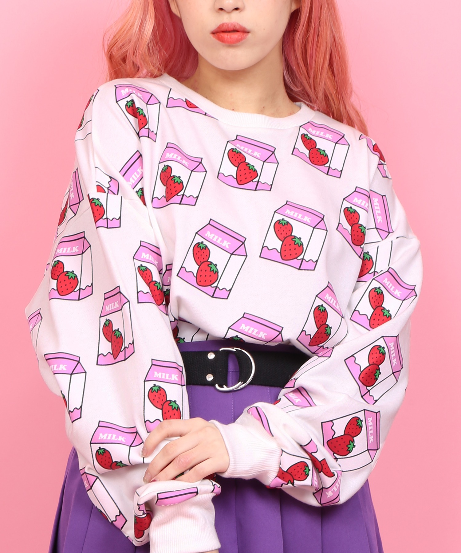 【WC】イチゴミルクソウガラSWT[品番：WG010071157]｜WEGO【WOMEN】（ウィゴー）のレディースファッション通販｜SHOPLIST（ショップリスト）